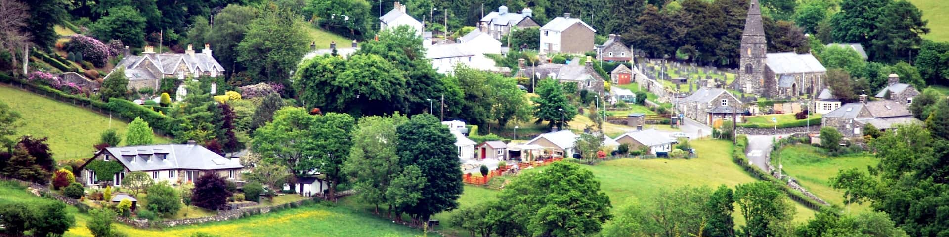 A view of Llanfachreth from the south