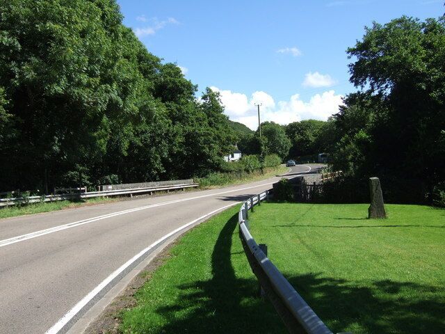 Pont Baldwyn viewed from the north The ancient Baldwyn's bridge seen here after leaving Felindre Farchog on the Cardigan road, a fast and dangerous stretch. The stone on the right is a decorative feature.