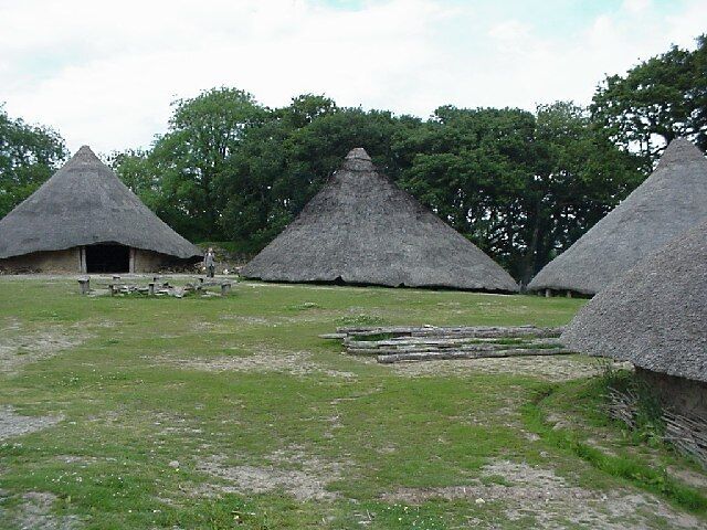 Castell Henllys. Active archeological site with a reconstructed iron age village.
