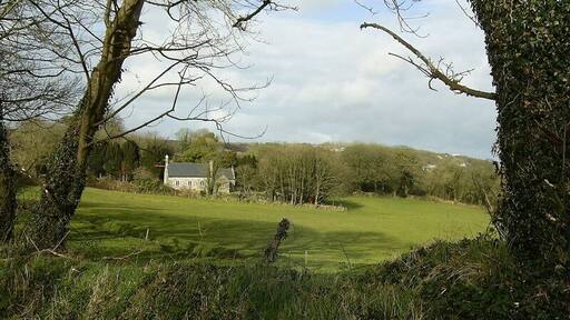 Manorowen Church View from the lay-by on the A487 Fishguard to St.David's road.