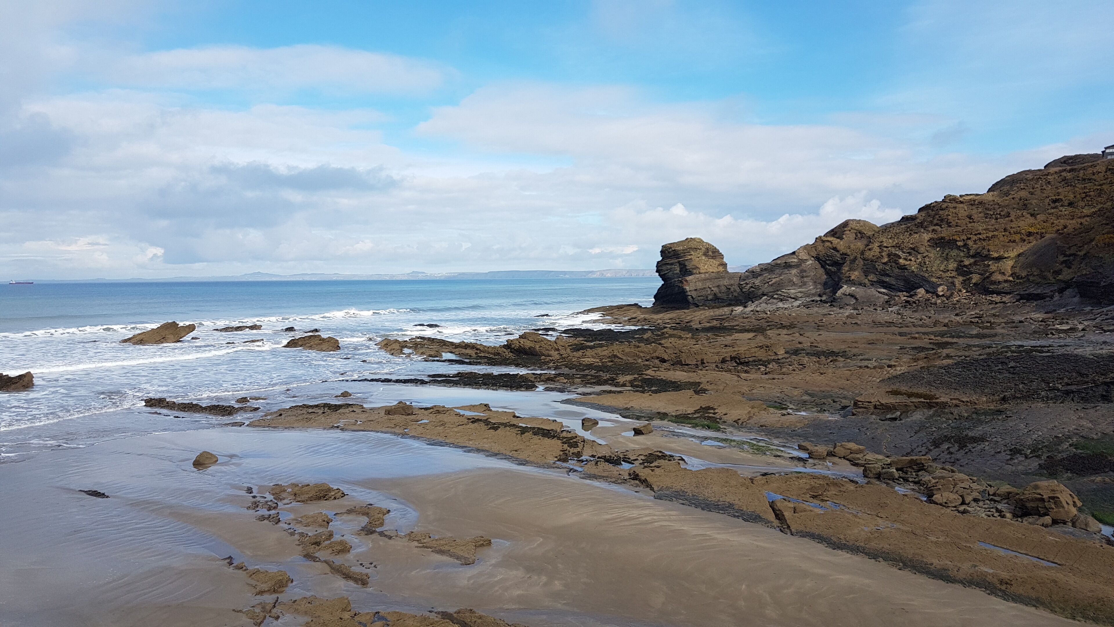 Lion Rock (centre) taken from Broad Haven beach