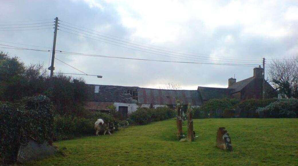 Farm views from the churchyard The outbuildings radiating from the more modern looking farmhouse appear to be much, much older.