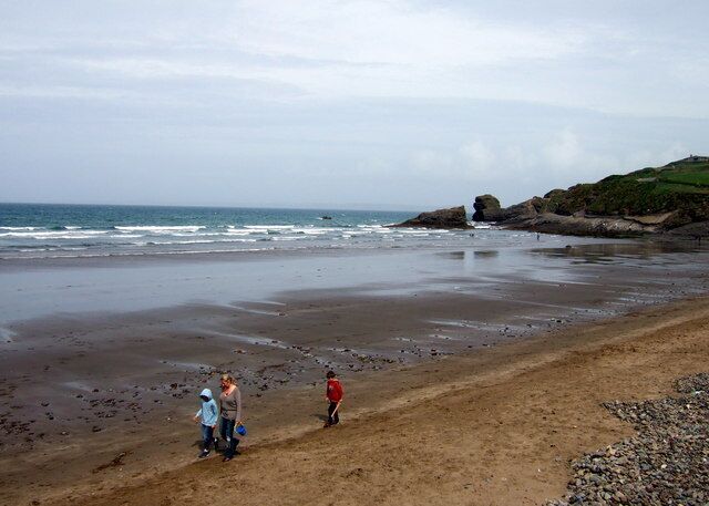 Broad Haven beach, north end The beach here is a mixture with shingle above and sand below. Broad Haven has been a popular holiday destination for 200 years.