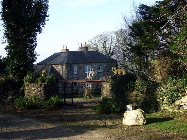Granston Hall Four-square gentry house and farm across the road from the tiny church on the lane approaching Abermawr.