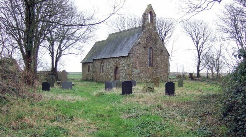 Llanreithan church Disused and abandoned in its churchyard adjoining Llanreithan House, all trace of its mediaeval origins were lost in Victorian restoration (1862). A foundation stone dated 1493 that was discovered during the rebuilding has subsequently vanished too and all that remains from earlier times is a cross-shaped stone set in the altar.