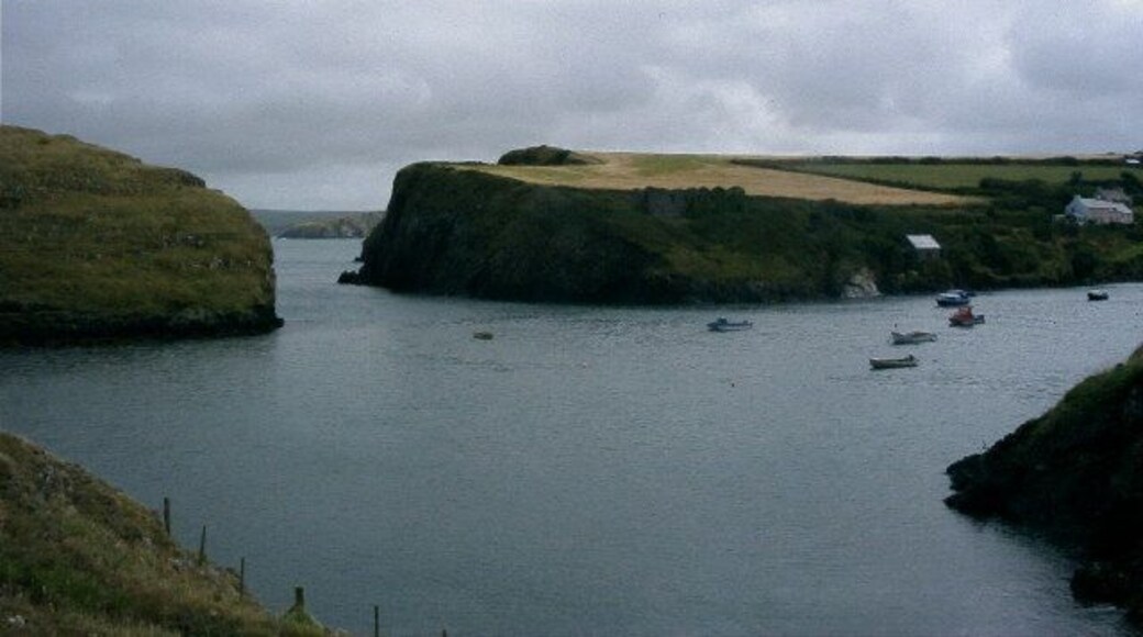 Abercastle. The inlet and harbour by Abercastle, looking north-east