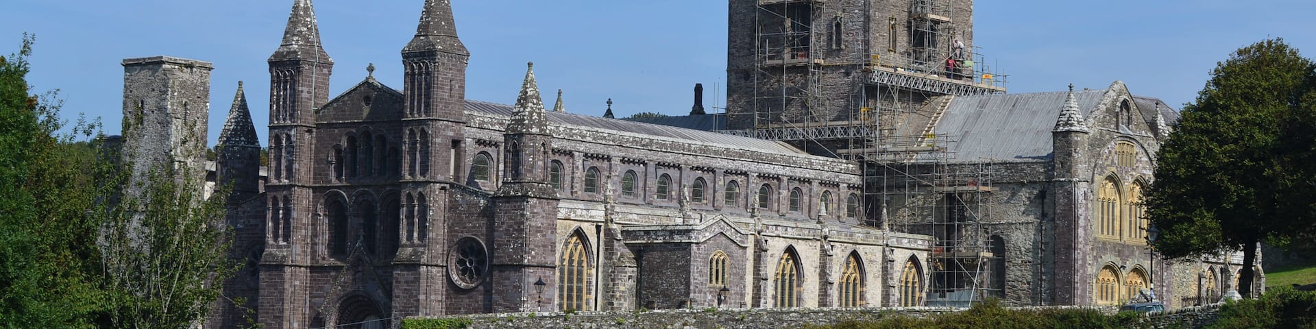 St. David's Cathedral in St. Davids, Wales, once a very famous pilgrimage site.
