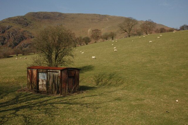 Old railway truck at Ystradffin There are many of these old railway trucks used often by farmers around the country, most were purchased after the Beeching cuts in the 1960s.