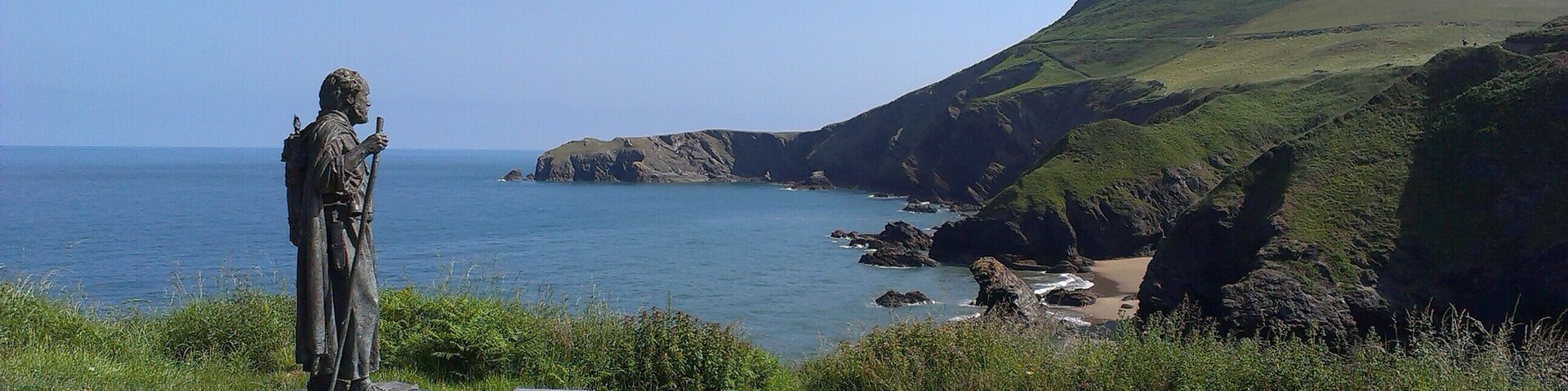 Statue of Saint Carantoc in Llangrannog