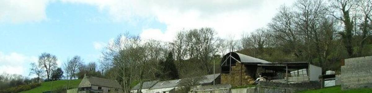 Farm on a Slope To enable these farmbuildings to be built, quite a bit of work had to be done to make a sufficiently level site.
