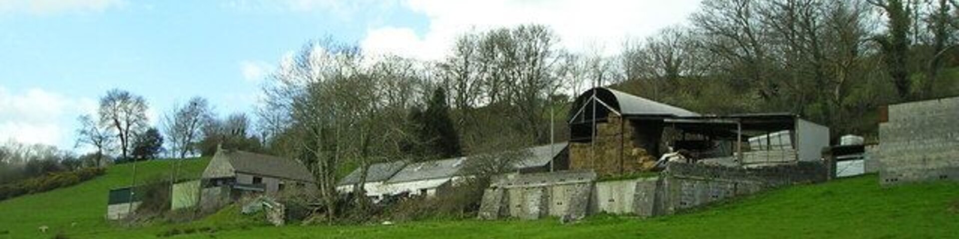 Farm on a Slope To enable these farmbuildings to be built, quite a bit of work had to be done to make a sufficiently level site.