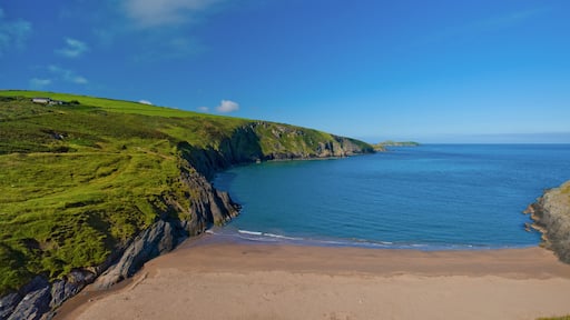 Secluded sandy beach at Mwnt Cove near Cardigan, Wales, UK