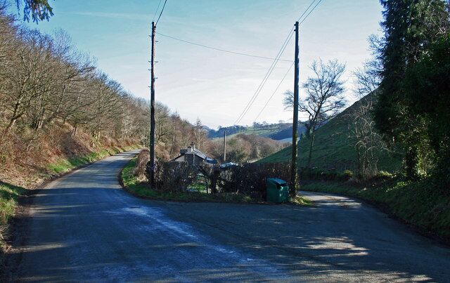 Parting Of The Ways Both minor roads lead East towards Bwlchyddar.