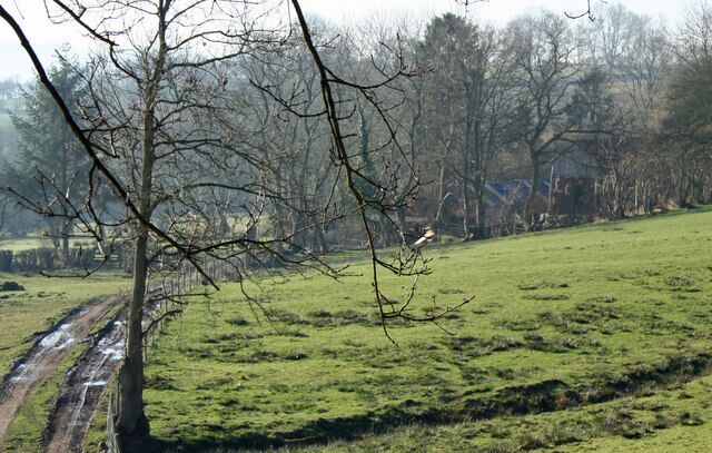 Muddy Track Fferm-isaf accessed via a muddy track from minor road.
