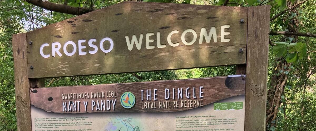 The Dingle Boardwalk near Llangefni on the Isle of Anglesey-Wales