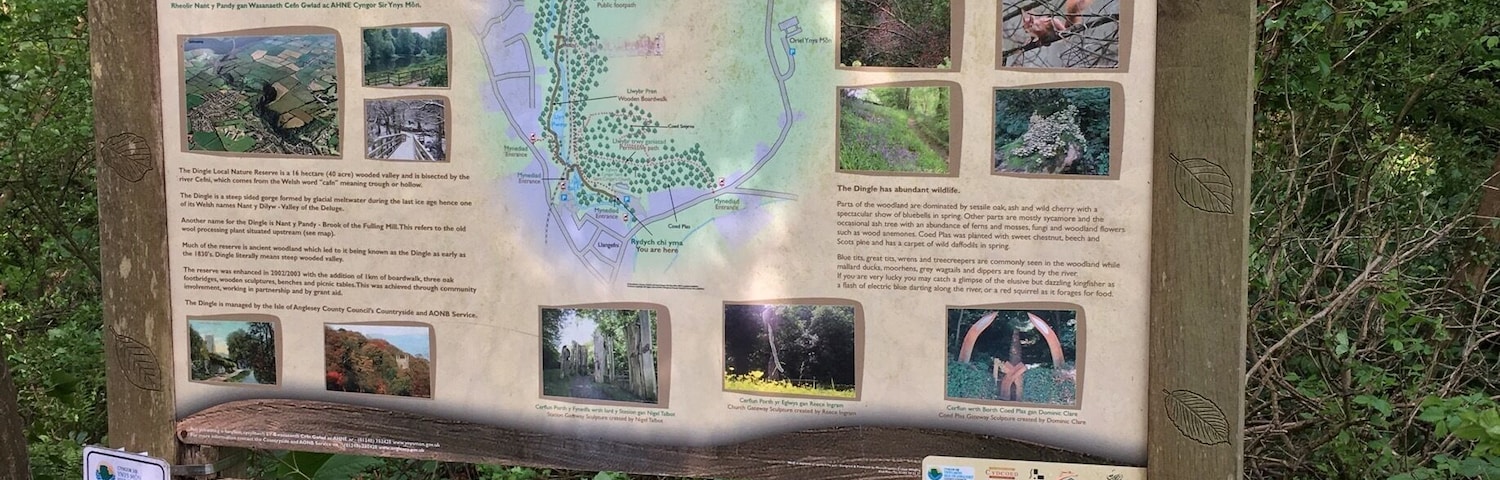 The Dingle Boardwalk near Llangefni on the Isle of Anglesey-Wales