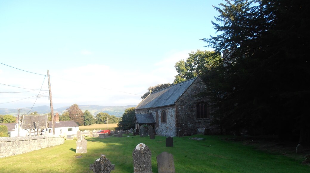 St Dyfnog Church, Llanrhaeadr-yng-Nghinmeirch near Rhuthun (Ruthin), Denbighshire, north Wales. Home of the Jessey stained glass window.