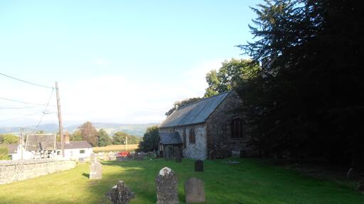 St Dyfnog Church, Llanrhaeadr-yng-Nghinmeirch near Rhuthun (Ruthin), Denbighshire, north Wales. Home of the Jessey stained glass window.