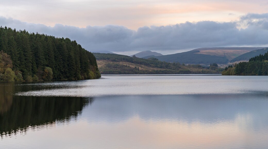 Evening view over the Pontsticill Reservoir near Merthyr Tydfil, Mid Glamorgan, Wales, UK