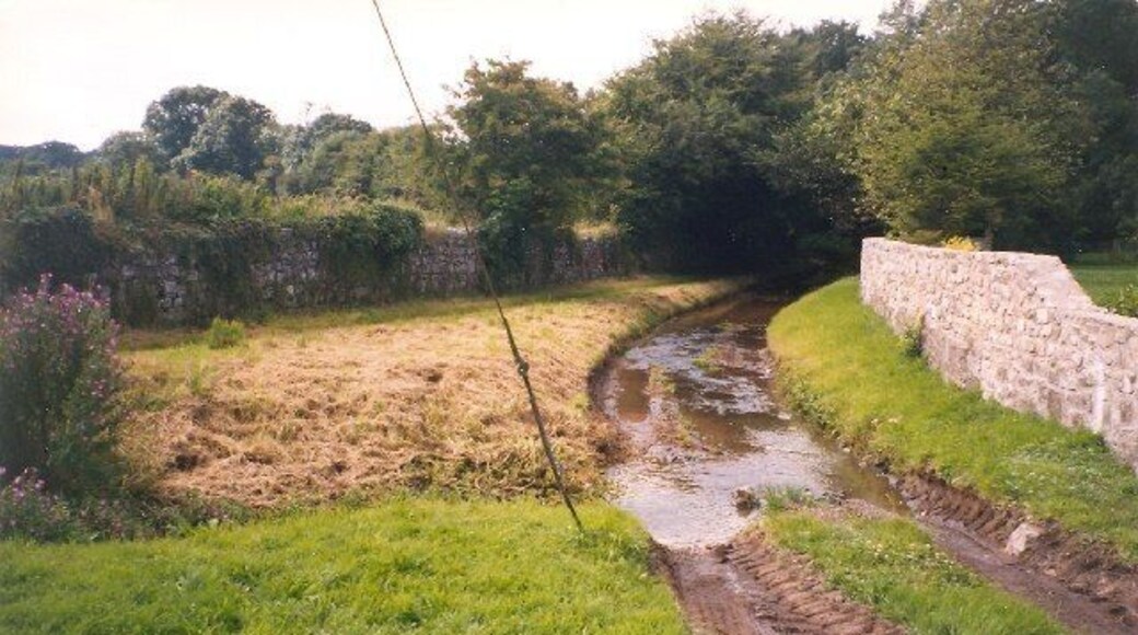 Ford at Carew Cheriton. A 'water lane' or linear ford running west from the church.