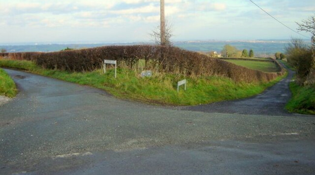 Junction of Ffordd y Fron and Ffordd Las Taken from the point where both lanes meet Ffordd Glyndwr, near Nercwys.