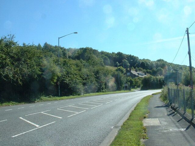 The A494 at Gwernymynydd