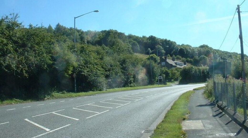 The A494 at Gwernymynydd