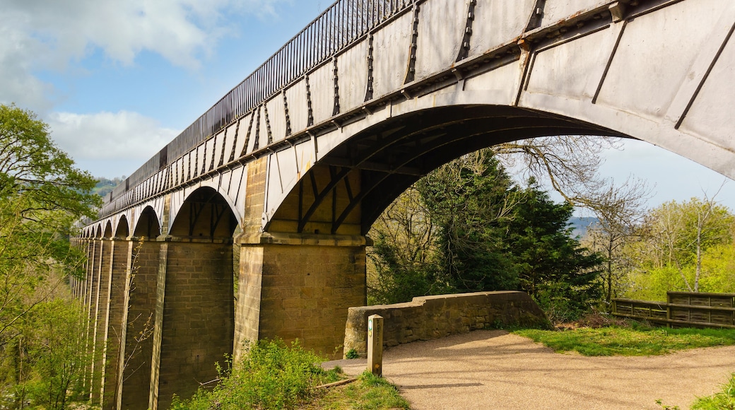 The Froncysyllte aqueduct in the town of Trevor North Wales. A world heritage site built from cast iron and stone designed by Thomas Telford and William Jessop in 1805