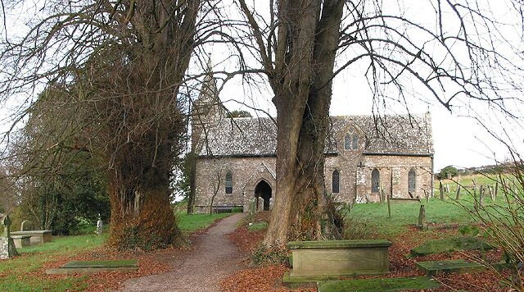 Church of St. Mary the Virgin, Welsh Newton. Scene of an annual pilgrimage on the Sunday nearest August 22nd each year, to the grave of the martyr, St. John Kemble, who was buried in the churchyard in 1679. His hand was preserved as a relic and can be found in St. Francis Xavier's Church, Broad Street, Hereford. 556225