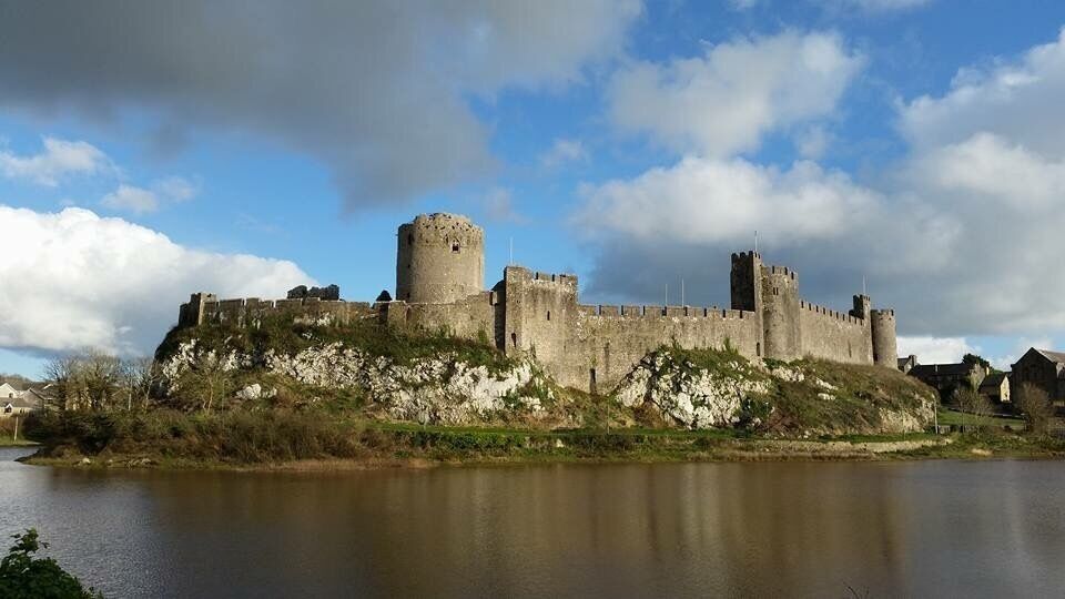 Pembroke castle in Pembrokeshire, Wales