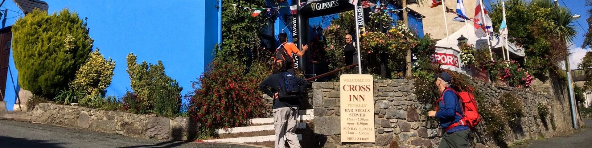 "For a quart of ale is a dish for a king"
– William Shakespeare ‘A Winter’s Tale’
The Cross Inn on a sunny autumn day was quite a nice treat.
http://crossinnpenally.co.uk/
Penally is a nice quiet town and probably a very good place to spend one's life.
https://en.wikipedia.org/wiki/Penally
#hiking
