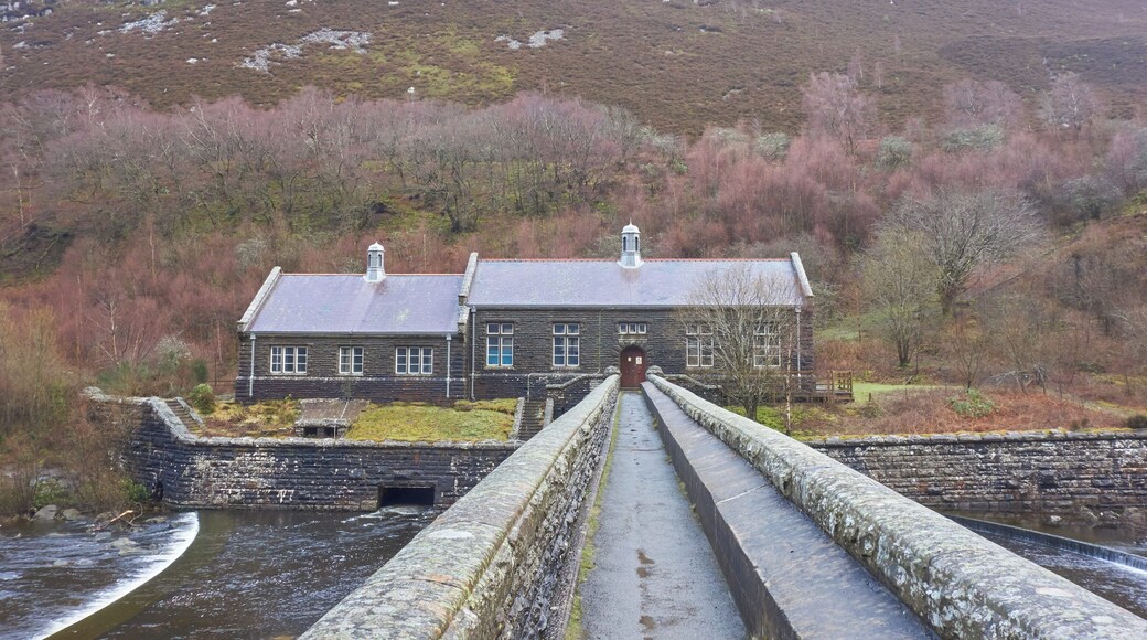 Caban-coch Dam south buildings