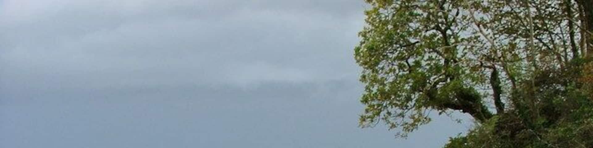 Coppit Hall beach Stream running down the beach over tropical looking beach in Wales !!