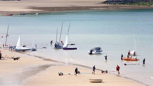 Tenby featuring boating, a bay or harbour and a beach