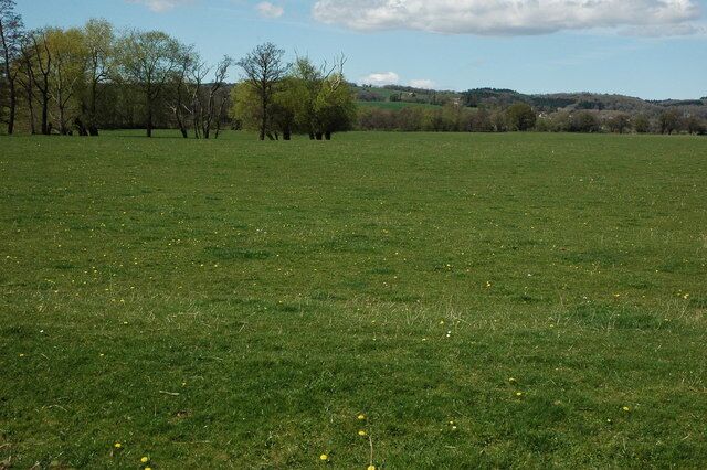 Meadowland in the Usk valley View across meadows in the Usk valley at Newbridge on Usk.