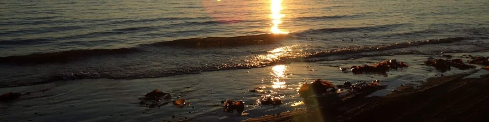 Volcanoes in the background