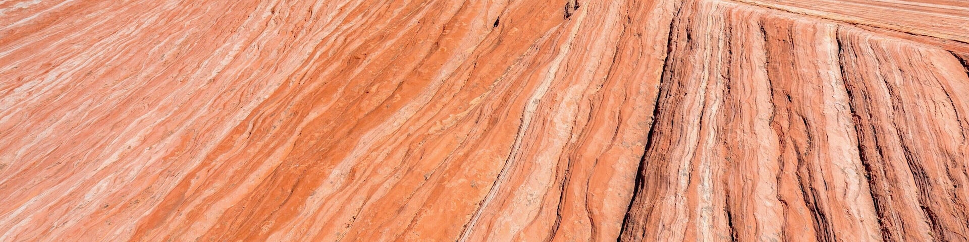 A layered rock formation with distinct horizontal strata.