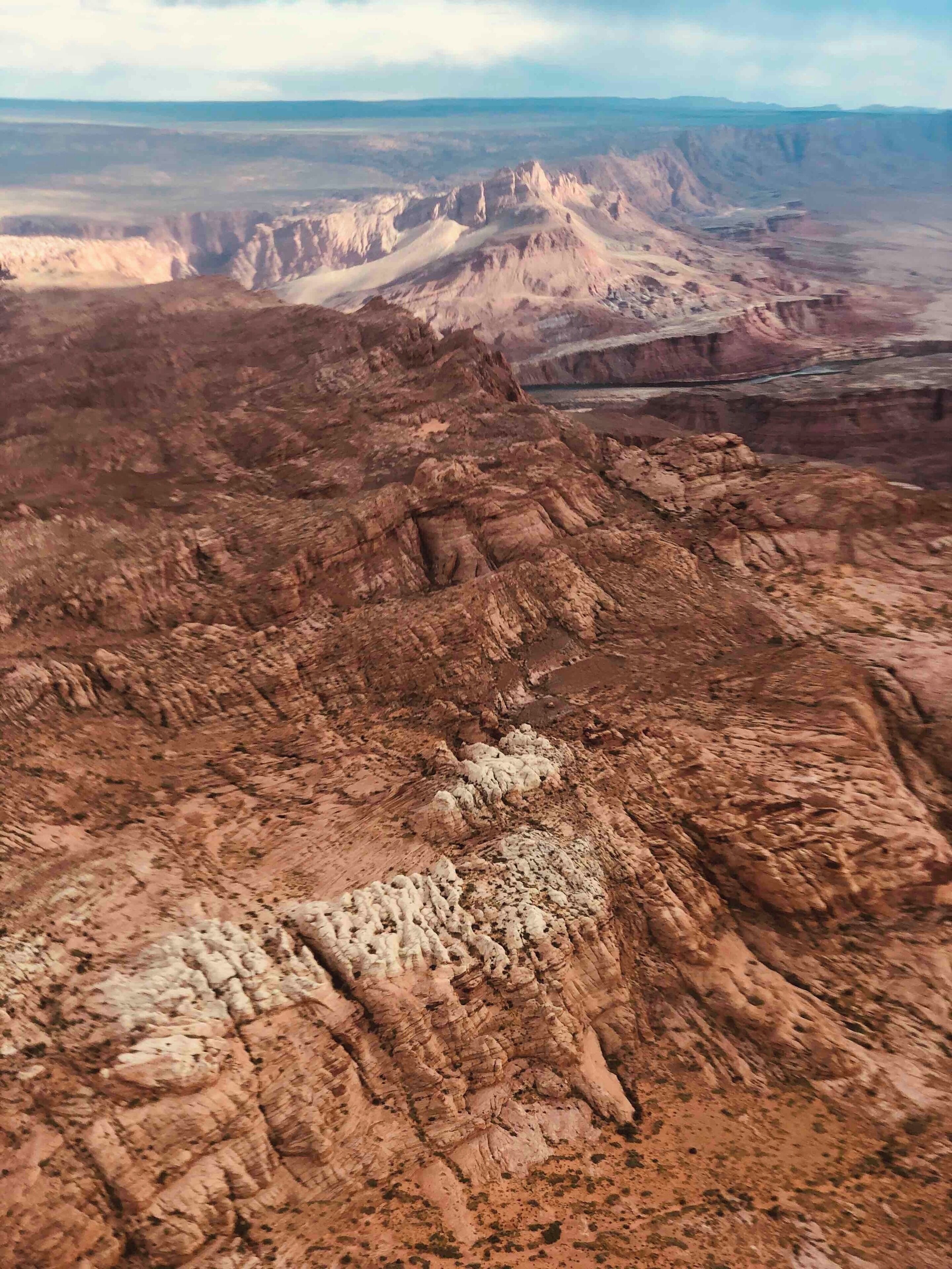 An overhead view of Marble Canyon while flying to Page, Arizona