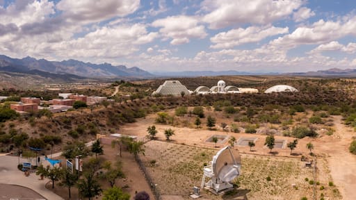 Exterior of the University of Arizona Science campus, Biosphere 2 in Oracle, Arizona.
