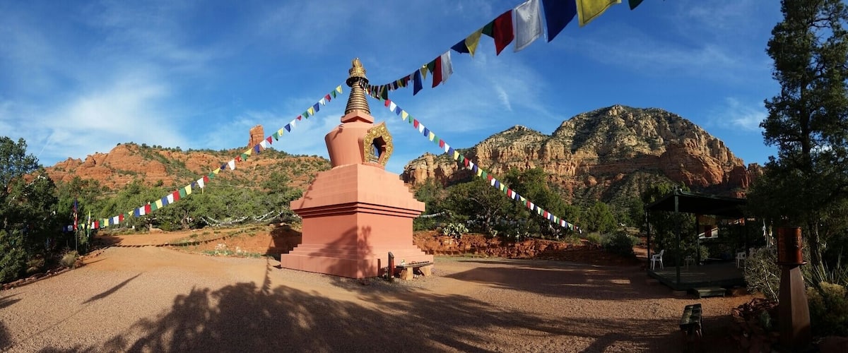 "Stupas are the physical embodiment of the Buddha's enlightened mind. Their blessings are immeasurable. Their presence, extremely rare in the West."