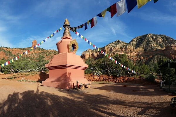 "Stupas are the physical embodiment of the Buddha's enlightened mind. Their blessings are immeasurable. Their presence, extremely rare in the West."