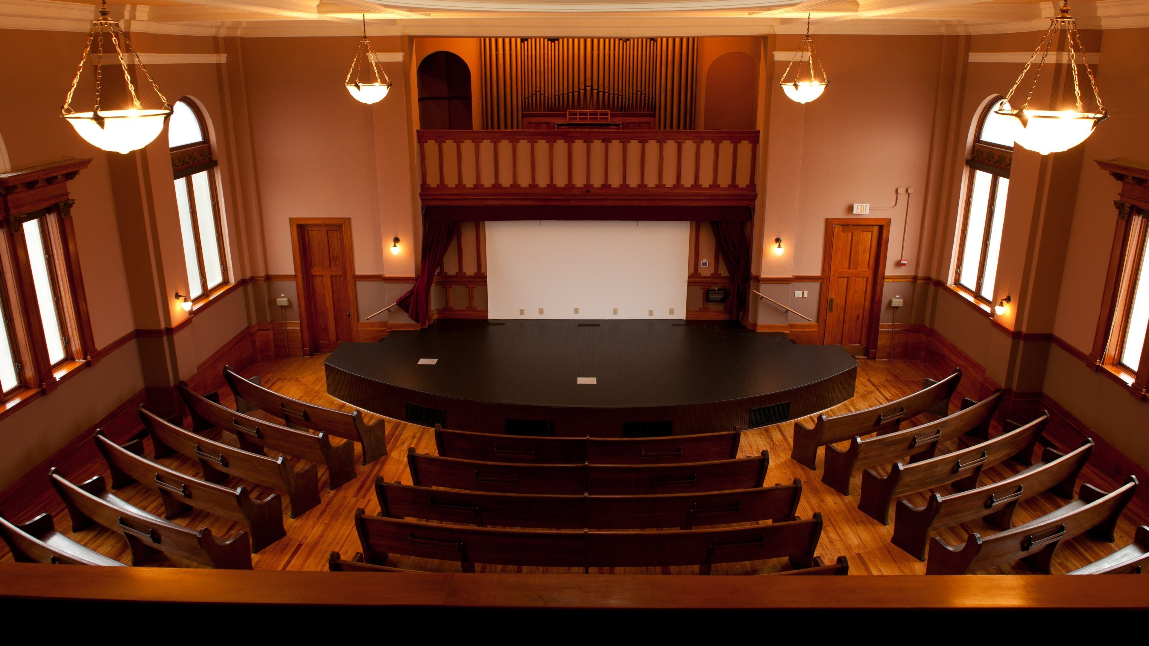 Helena which includes theater scenes and interior views