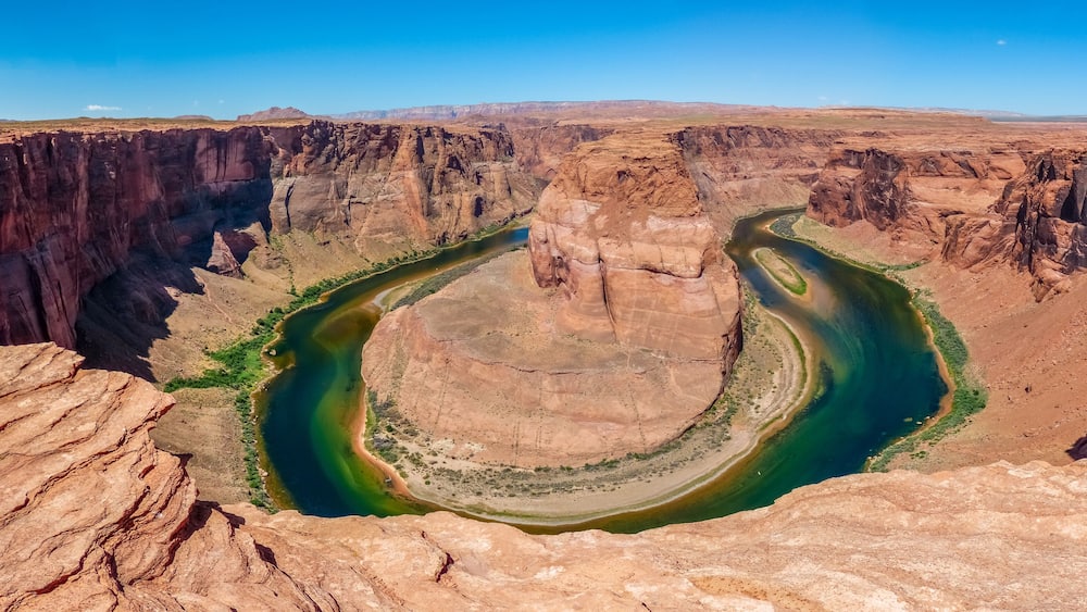 The Colorado river flows through the Horseshoe Bend, near Page Arizona