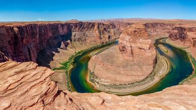 The Colorado river flows through the Horseshoe Bend, near Page Arizona