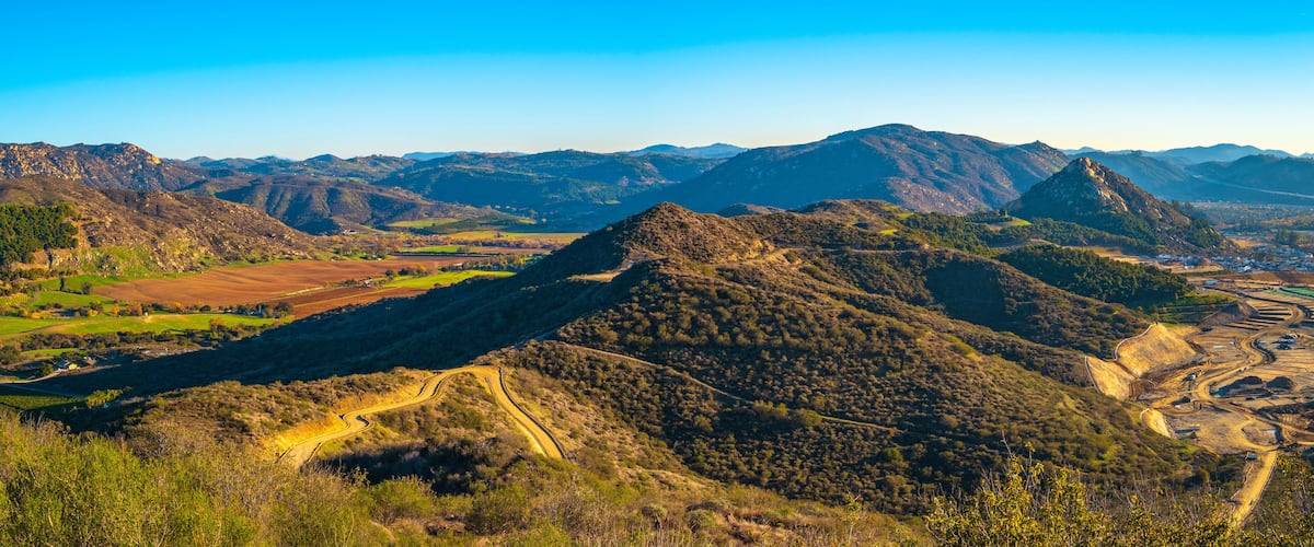 Southern California Hiking Trail Landscape Series, Monserate Mountain Land Conservancy Preserve, and Black Mt in Fallbrook, California, USA