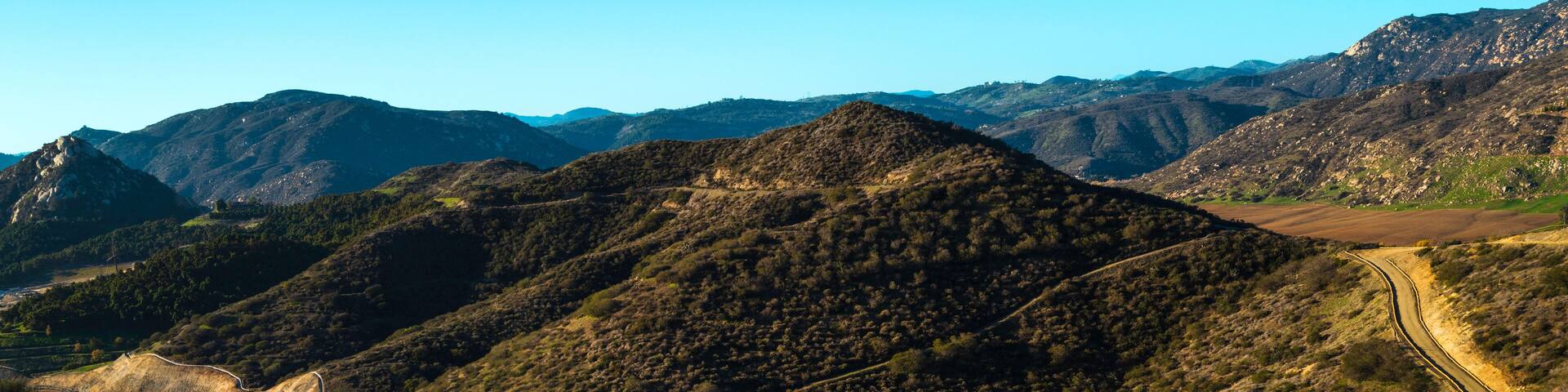 Southern California Hiking Trail Landscape Series, Monserate Mountain Land Conservancy Preserve, and Black Mt in Fallbrook, California, USA