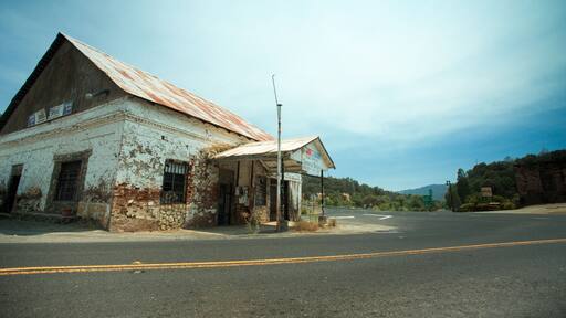 View of old abandoned General Store in historic Coulterville CA