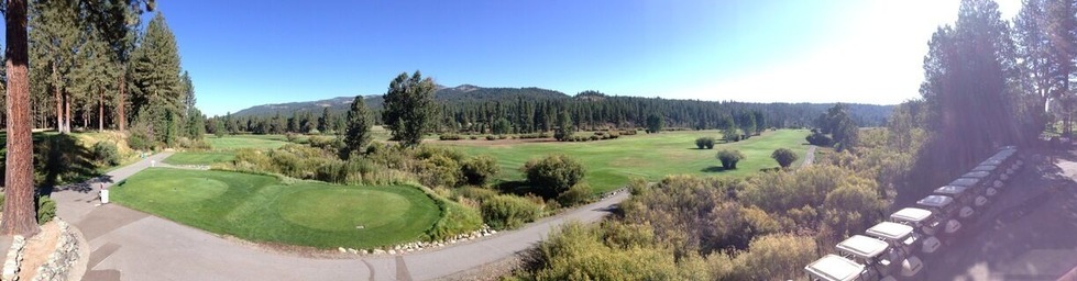 View of the golf course from the clubhouse.