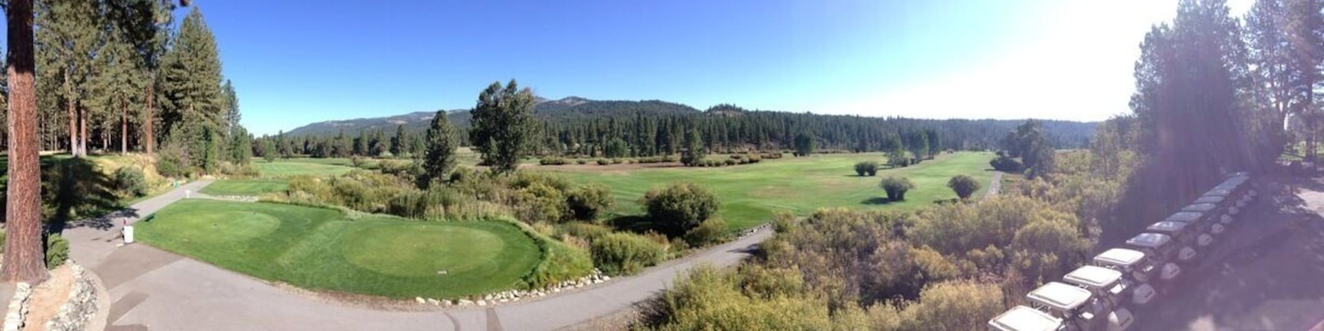 View of the golf course from the clubhouse.