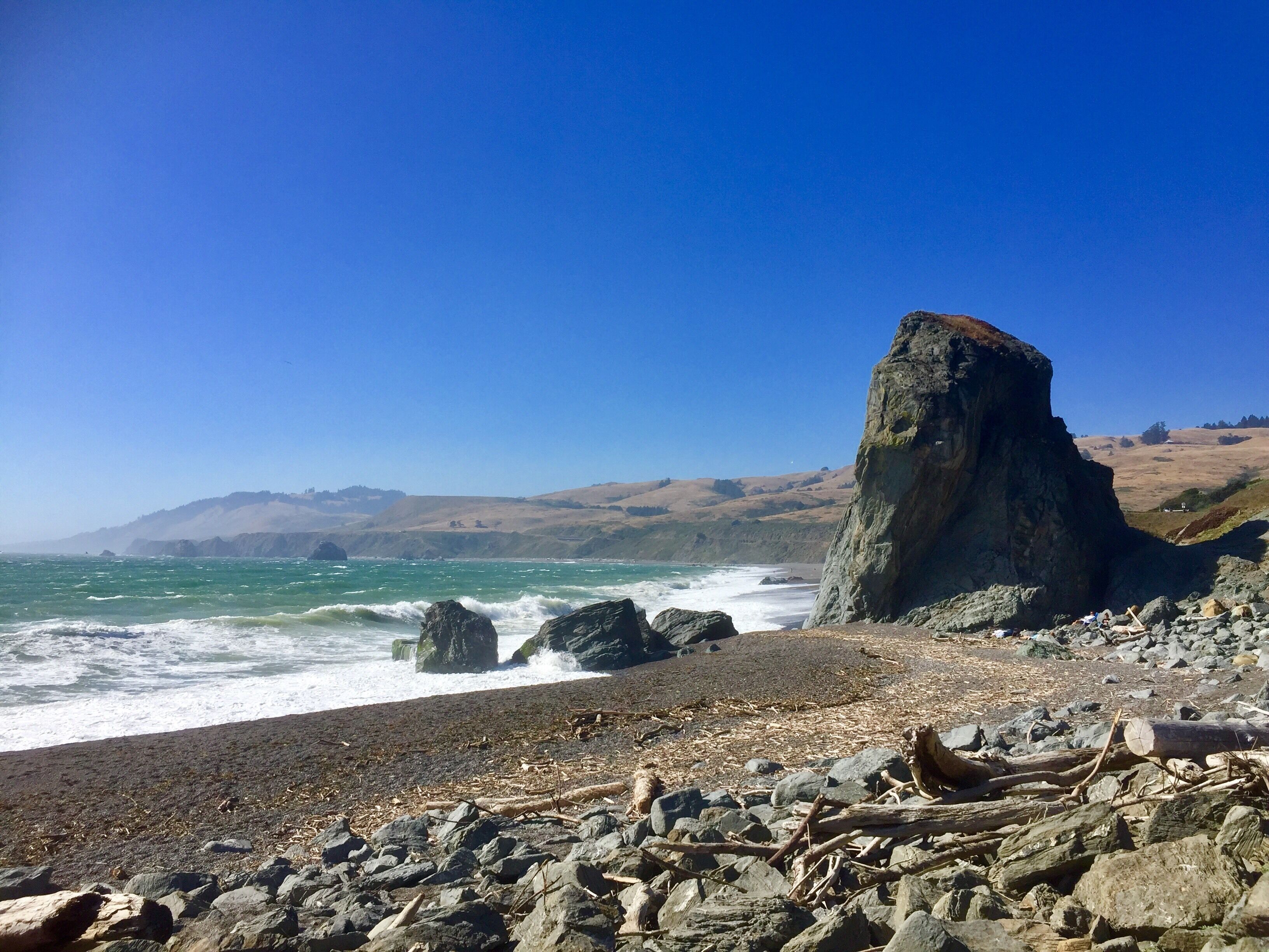 Wild sea with crashing waves and dramatic views along the coast